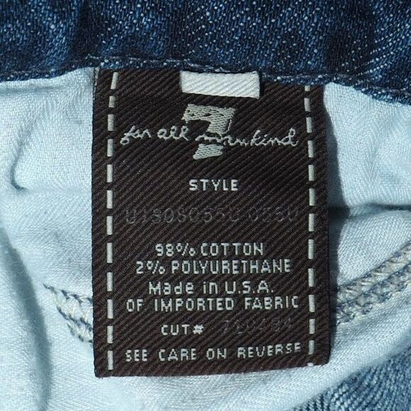 7 For All Mankind Paint Splatter Medium Wash Bootcut Jeans Women's 26 - Picture 3 of 13